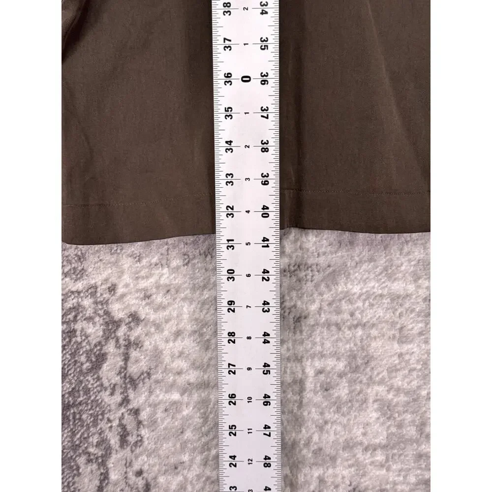 Eileen Fisher Coat Large Womens Green Tencel Lightweight Long
